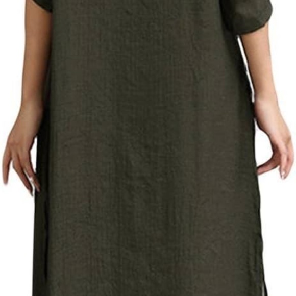 Zanzea A-line Asymmetrical Long Maxi Dress Brown and Beige Size  4 - Picture 8 of 8